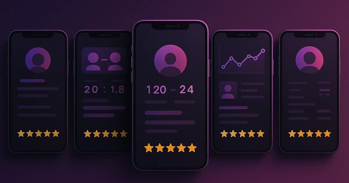 Ranked list of Instagram follow tracking apps with star ratings and feature icons