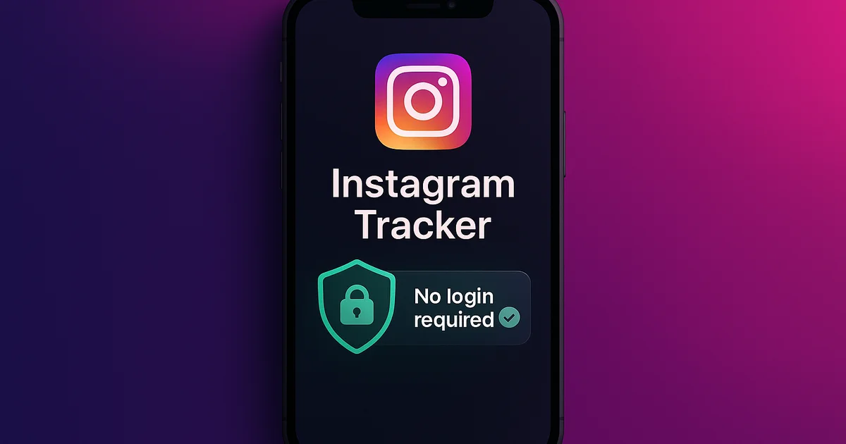 Phone showing a follower tracker app interface with a No Login Required badge
