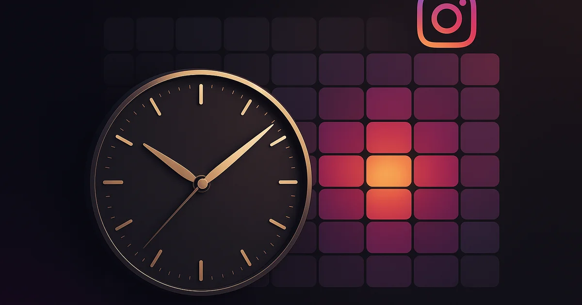 Chart showing optimal Instagram posting times by day of week with engagement rate data for 2026