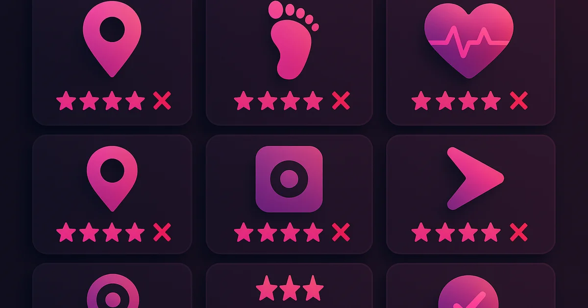 Comparison grid of free Instagram follower tracker apps with star ratings