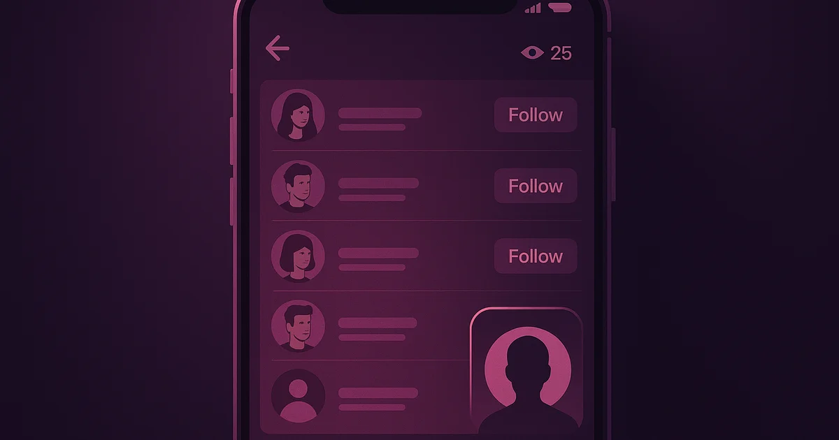 Instagram story viewer list showing someone who watches stories without following with question marks and thinking emoji