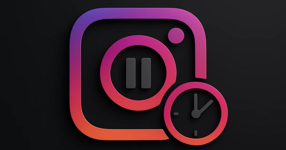 Instagram app icon with pause symbol showing temporary deactivation with a clock indicating you can return anytime