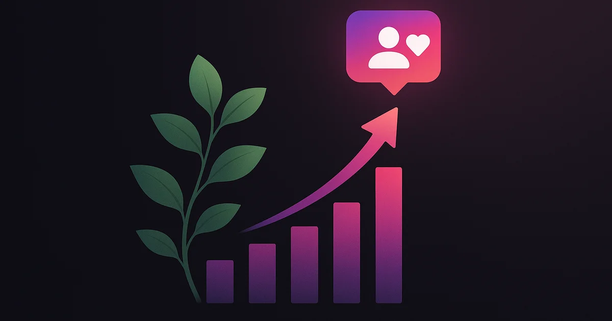 Instagram follower growth chart showing organic strategies with engagement metrics and content calendar