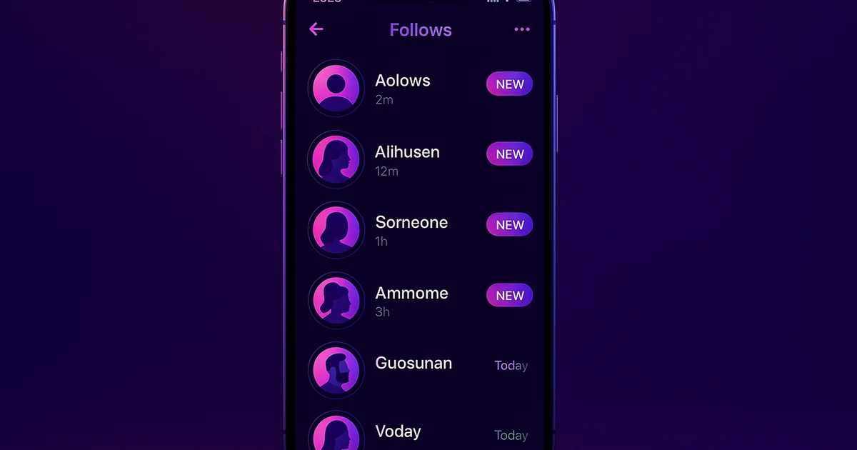 Phone displaying a real-time feed of someone's recently followed Instagram accounts