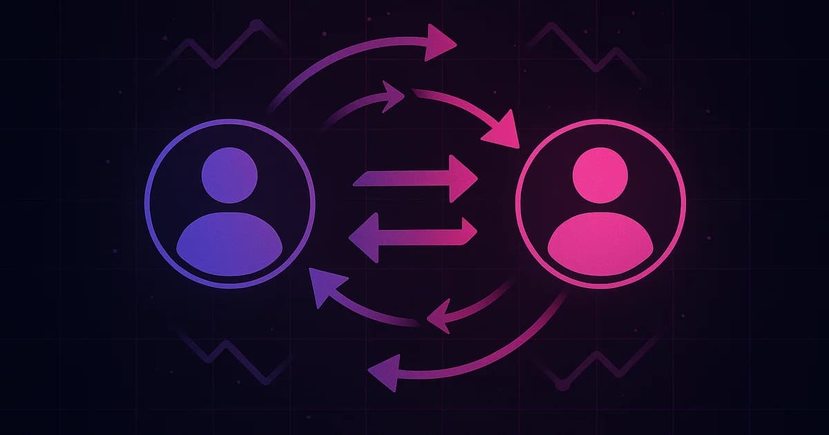 Instagram follow and unfollow buttons side by side with growth chart arrows