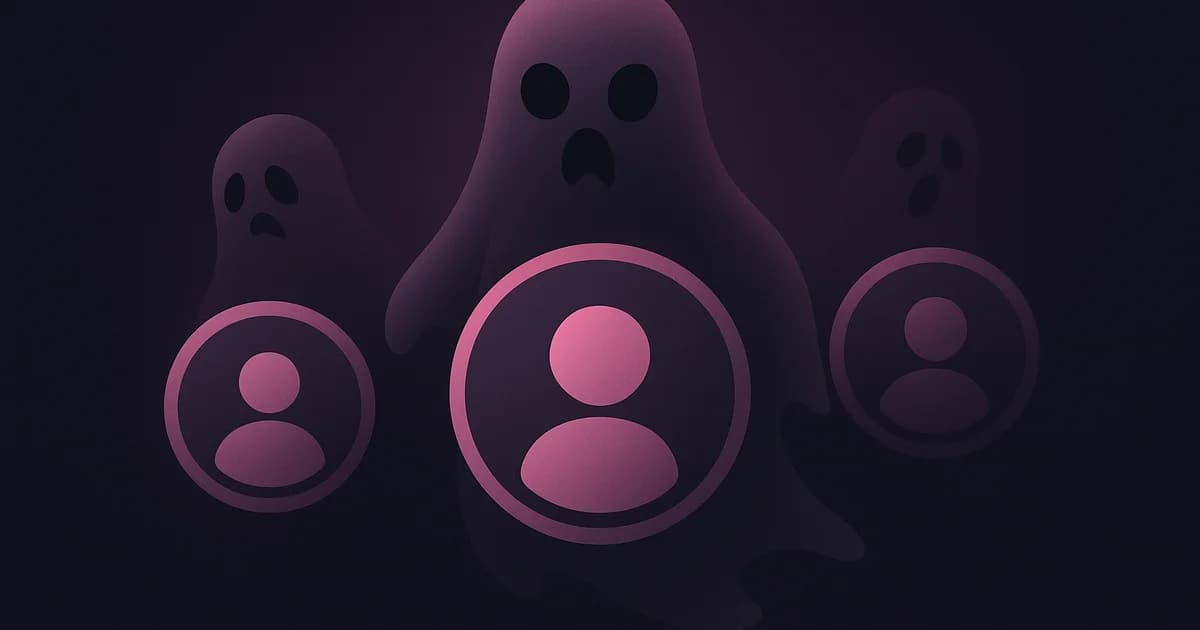 Instagram follower list with faded ghost-like profiles representing inactive followers