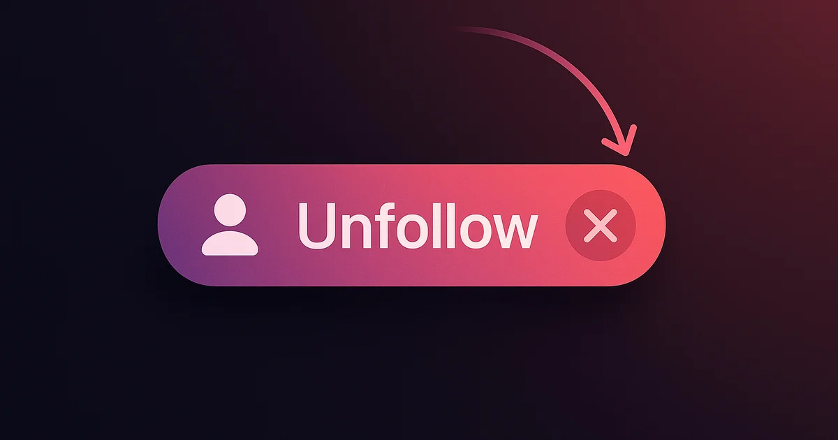 Instagram profile showing soft block process with block and unblock arrows and a removed follower notification