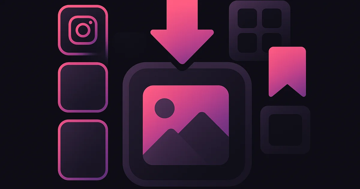 Split screen showing an Instagram Story being saved to a phone's camera roll
