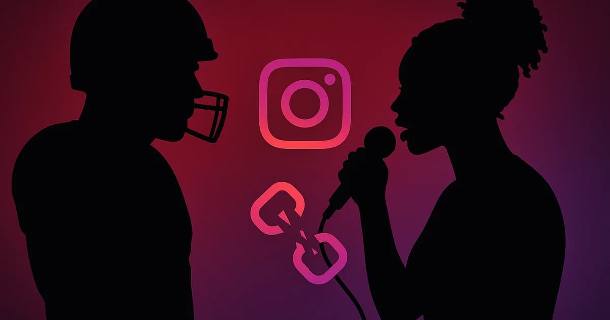 Split screen showing Megan Thee Stallion and Klay Thompson Instagram profiles with unfollow notification between them