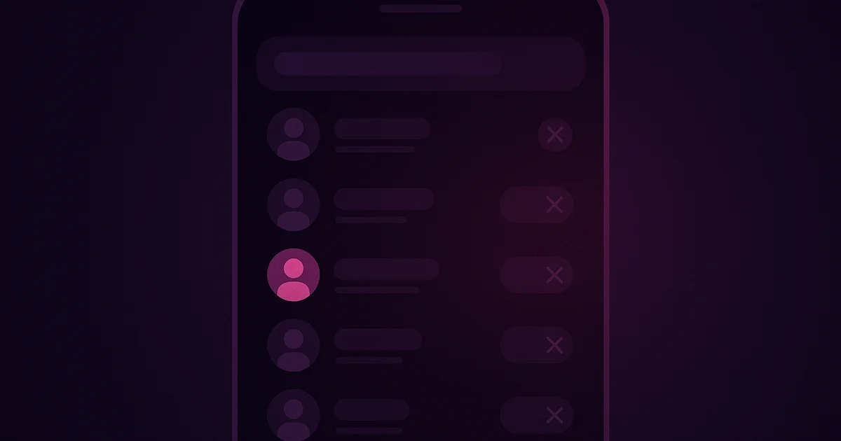 Instagram following list going from hundreds to just one person showing mass unfollow with heart icon on remaining follow