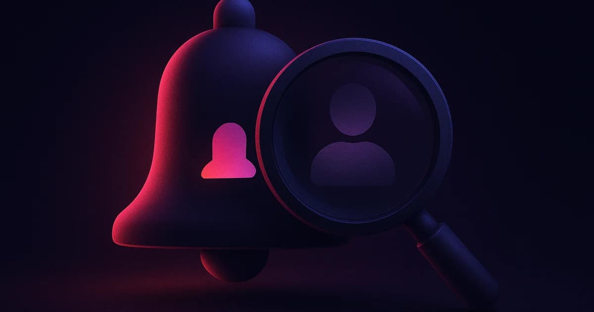 Notification alert showing a new Instagram follow detection with profile details