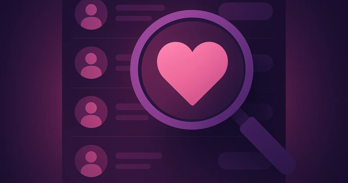 Person curiously scrolling through Instagram follows on their phone with heart emojis