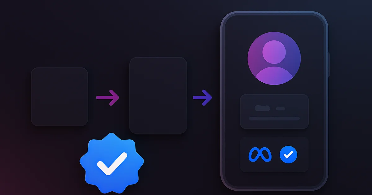 Instagram profile with blue verification badge showing the Meta Verified subscription options and requirements for 2026