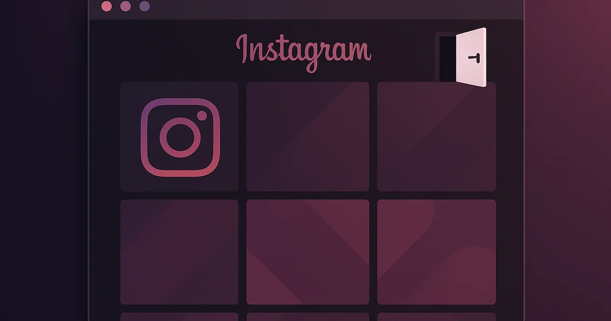 A browser screen displays Instagram posts from followed accounts without requiring an account login or verification