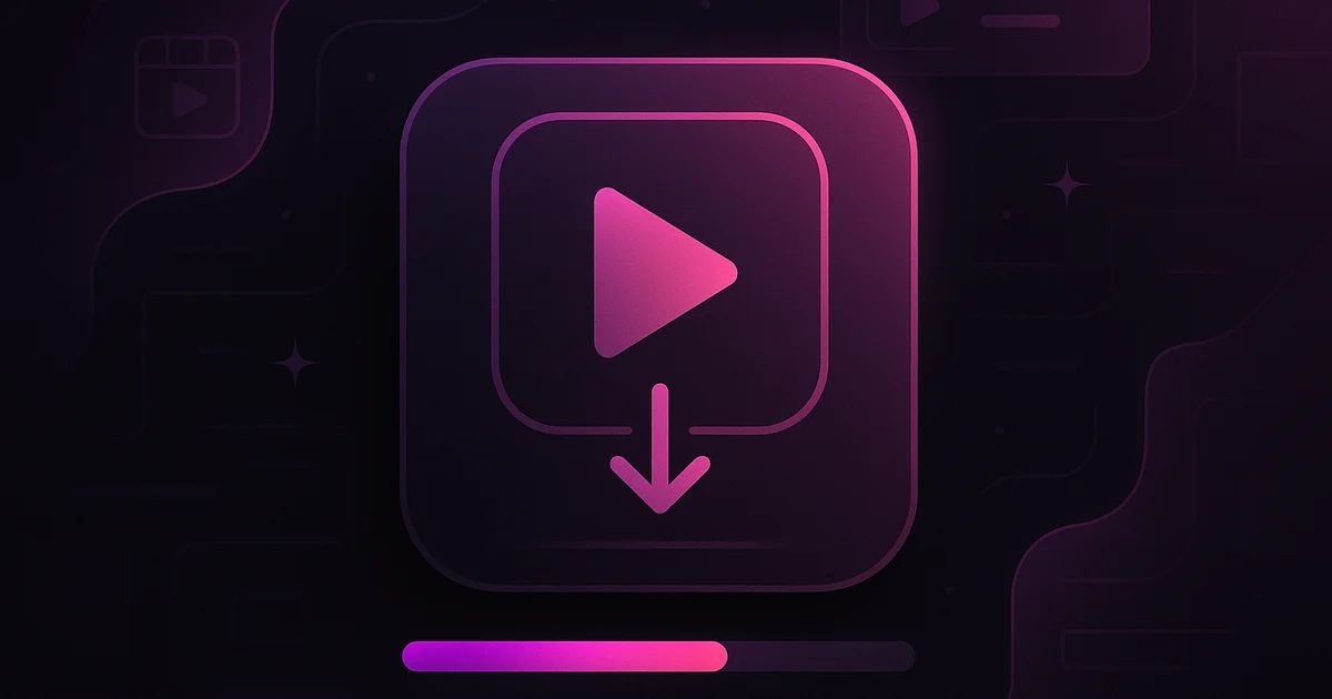 Phone displaying an Instagram Reel being saved with a download progress indicator