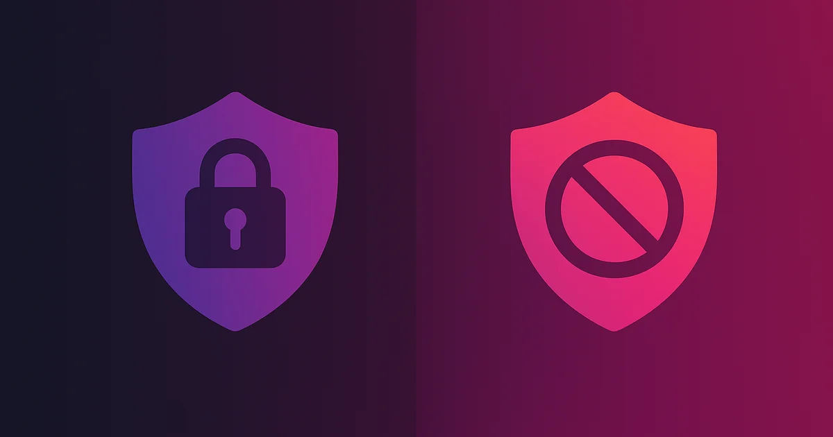 Side by side comparison of Instagram Restrict and Block features showing differences in visibility and access