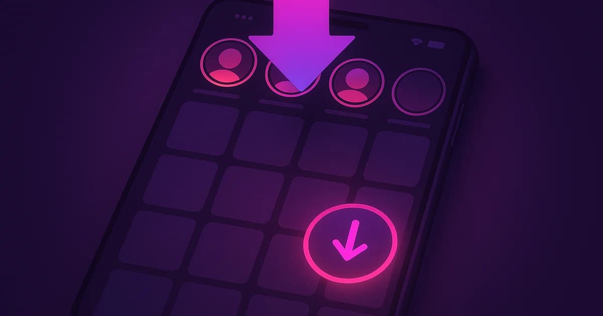 Phone screen showing Instagram Stories being downloaded and saved to camera roll