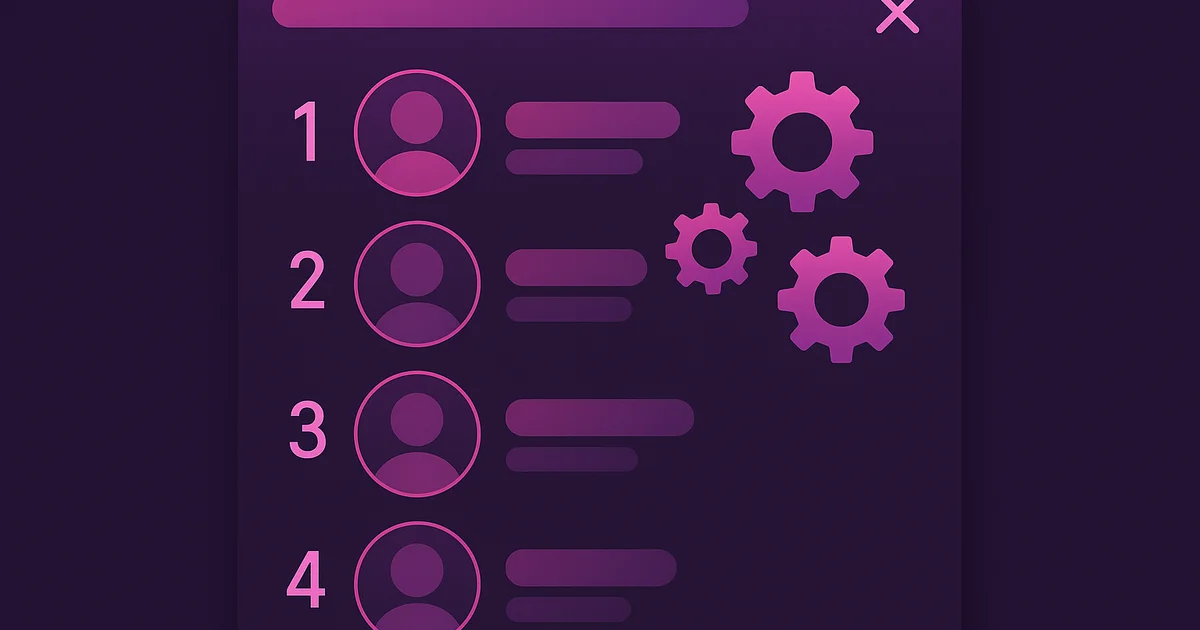 Instagram Story viewer list showing ordered profile pictures with algorithm visualization