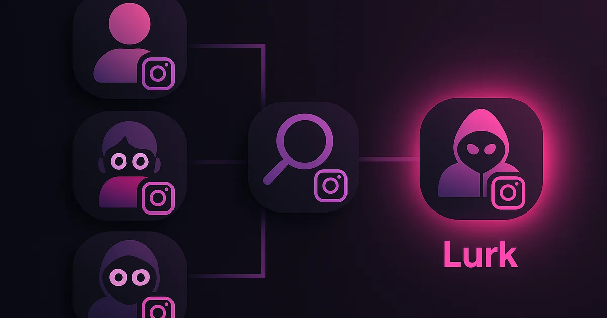 A comparison grid of four Instagram follow-tracking tools is laid out side by side on a cluttered desk