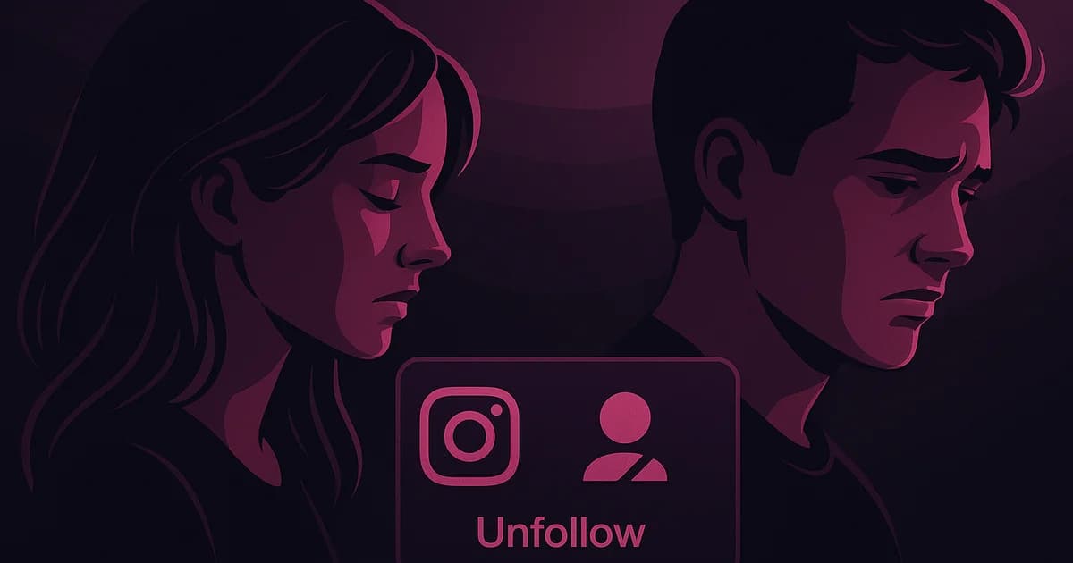 Mark Herras and Nicole Donesa Instagram profiles showing mutual unfollow with broken heart icon between them