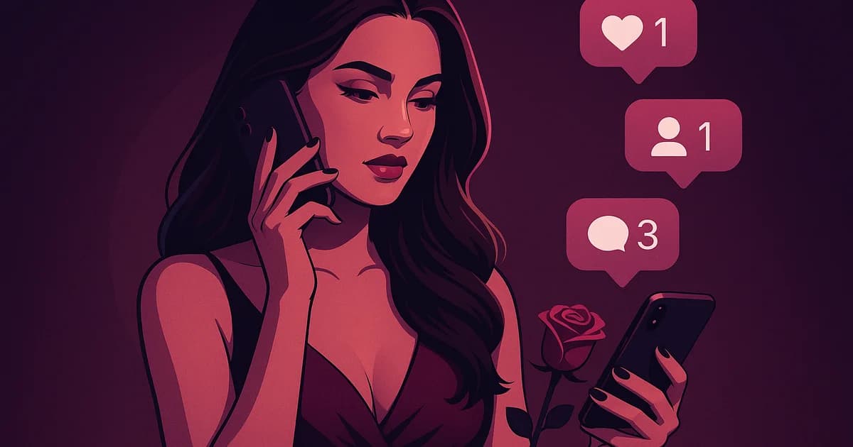 A digital illustration showcases Taylor Frankie Paul's Instagram profile with a dynamic follow tracker displaying recent follow activity